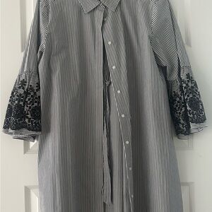 Classic Black and White Striped Women’s Dress